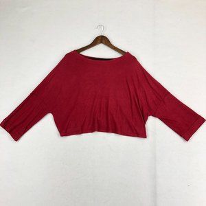BB Dakota NWT Women's Size Medium Earth Red Hang Loose Wide Sleeve Crop Top